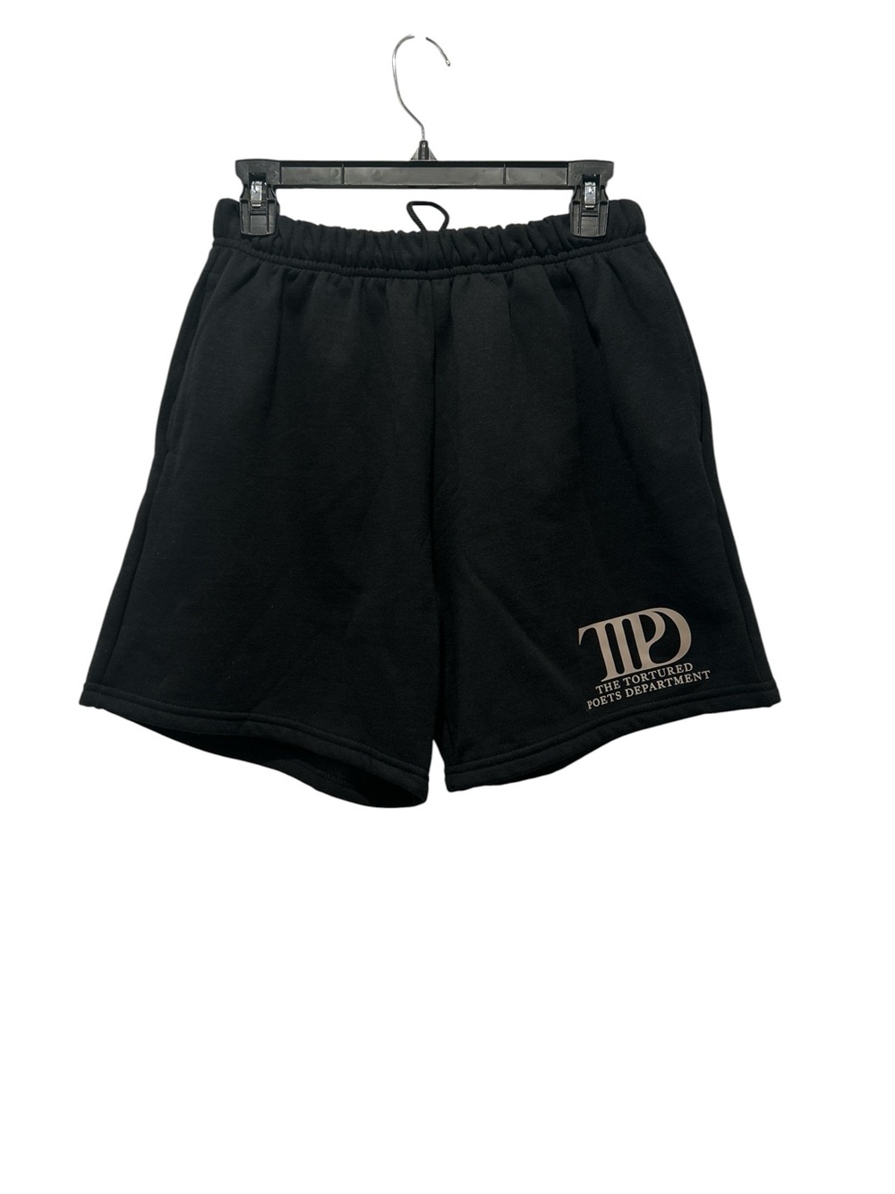 Taylor Swift The Tortured Poets Department Black  Logo Sweat Shorts size L